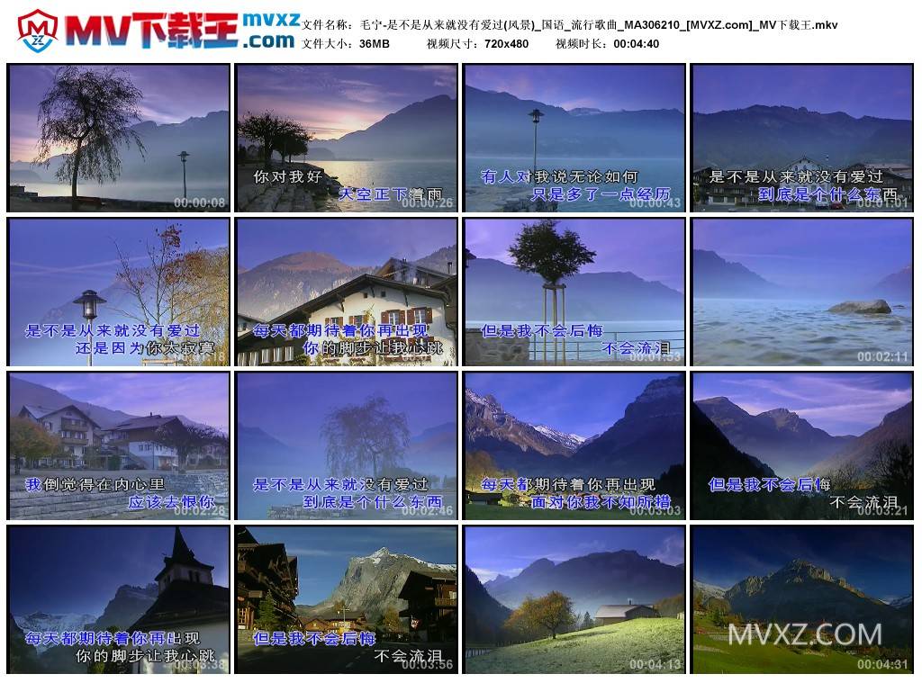 毛宁-是不是从来就没有爱过(风景)_国语_流行歌曲_MA306210